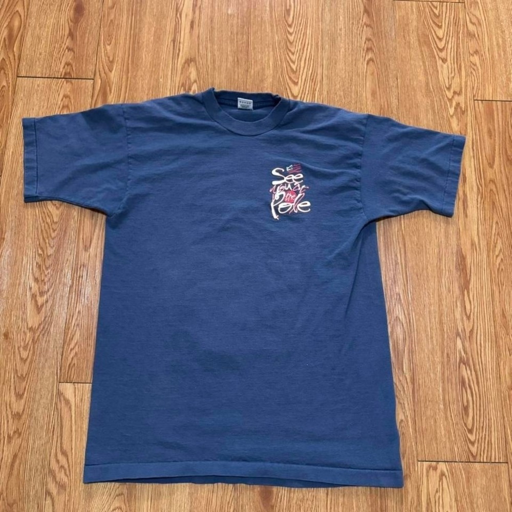 Vintage 90s See You At The Pole Prayer Jesus Blue Shirt Size Large‎